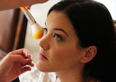 Natural makeup in progress